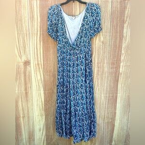 Celina Moon Tuckernuck M paisley floral tiered lined cotton maxi dress boho